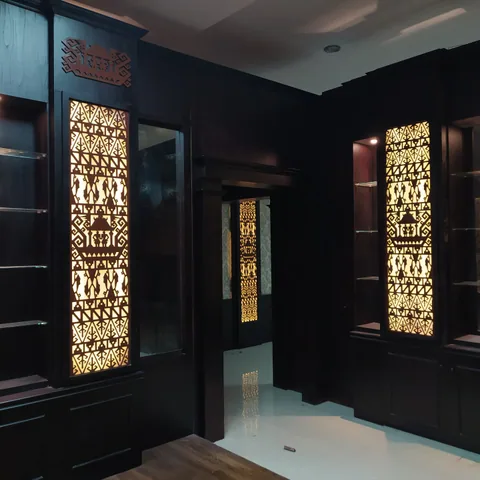 Ornamen Tapis pada interior — dokumentasi foto pada profil King Laser Art